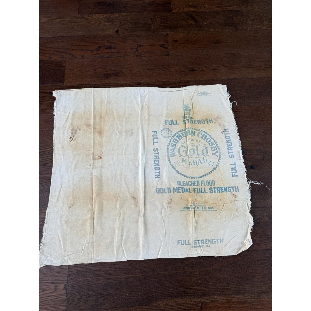 VTG 1930s Gold Medal Flour Sack 100 LB Washburn Crosby General Mills Feed Bag